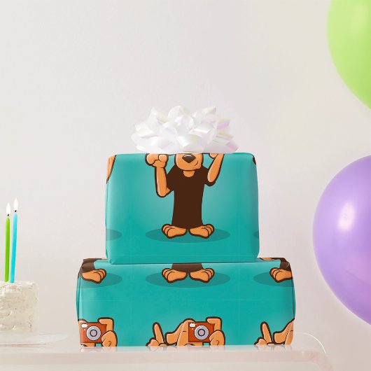 Hund mit Kamera Geschenkpapier