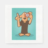Hund mit Kamera Serviette (Vorderseite)