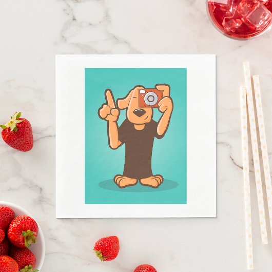 Hund mit Kamera Serviette