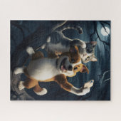 Hund mit Katze. Puzzle (Horizontal)