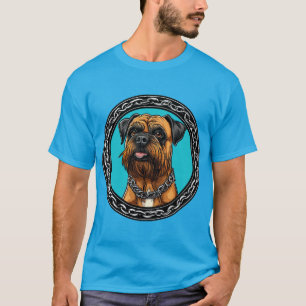 Hund mit Kettenhalsband und auffälligem Hintergrun T-Shirt