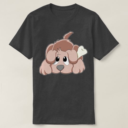 Hund mit Knochen 3 T-Shirt (Design vorne)