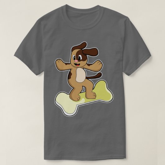 Hund mit Knochen 3 T-Shirt (Design vorne)