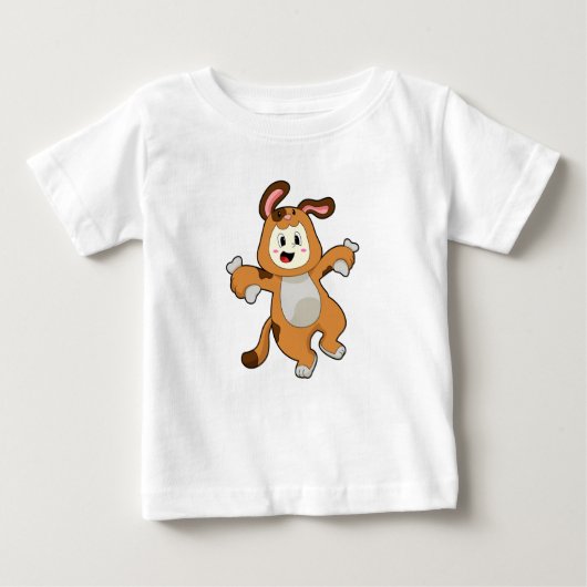 Hund mit Knochen als Kaninchen Baby T-shirt (Vorderseite)