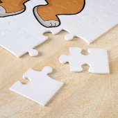 Hund mit Knochen als Kaninchen Puzzle (Seite)