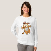 Hund mit Knochen als Kaninchen T-Shirt (Vorne ganz)