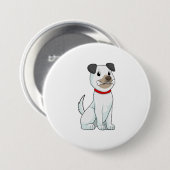 Hund mit Knochen Button (Vorne & Hinten)
