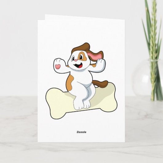Hund mit Knochen Karte (Rückseite)