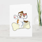 Hund mit Knochen Karte (Vorderseite)