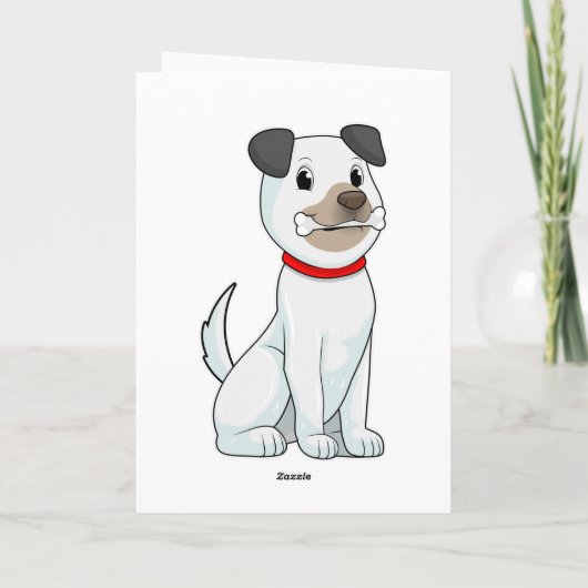 Hund mit Knochen Karte (Rückseite)