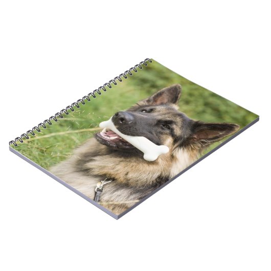 Hund mit Knochen Notizblock (Linke Seite)