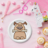Hund mit Knochen Pappteller (Party)