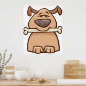 Hund mit Knochen Poster (Küche)