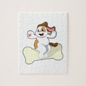 Hund mit Knochen Puzzle (Vertikal)