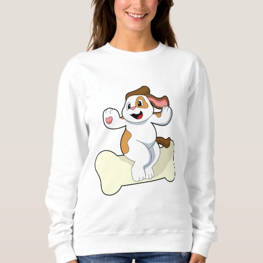 Hund mit Knochen Sweatshirt (Vorderseite)
