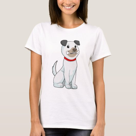 Hund mit Knochen T-Shirt (Vorderseite)