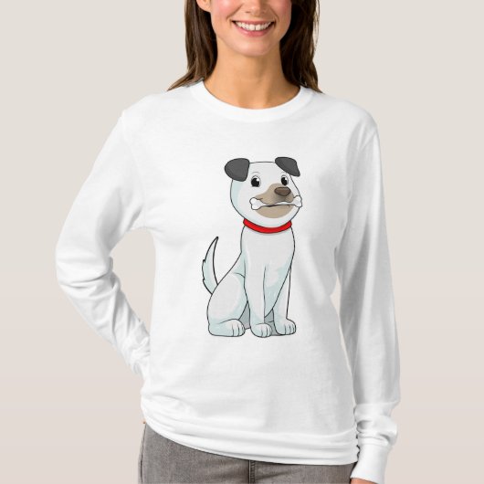 Hund mit Knochen T-Shirt (Vorderseite)