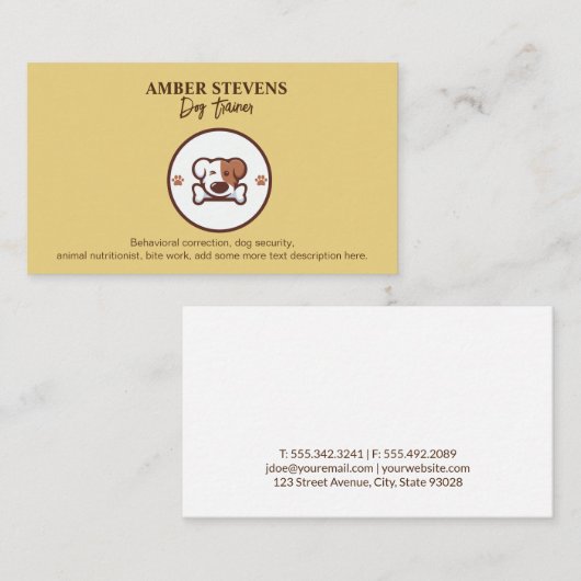 Hund mit Knochenlogo Visitenkarte (Vorne/Hinten)
