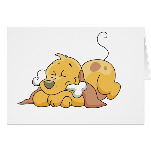 Hund mit Knochentrecken und Geschenken (Vorderseite (Horizontal))
