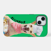 Hund mit Koch-Hut, Niedlicher Feinschmecker-Design iPhone 15 Hülle (Rückseite (Horizontal))