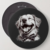 Hund mit Krawatte Button (Vorne & Hinten)