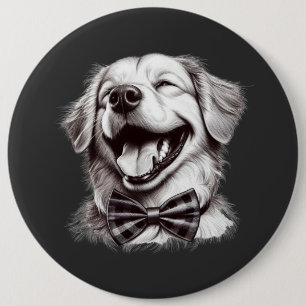 Hund mit Krawatte Button