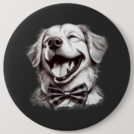 Hund mit Krawatte Button (Vorderseite)