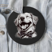 Hund mit Krawatte Button (Beispiel)