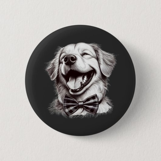 Hund mit Krawatte Button (Vorderseite)