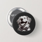 Hund mit Krawatte Button (Vorne & Hinten)
