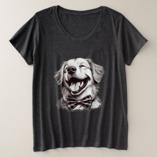 Hund mit Krawatte Große Größe T-Shirt (Design vorne)