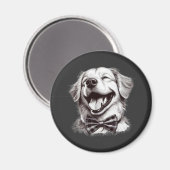 Hund mit Krawatte Magnet (Vorderseite/Rückseite)