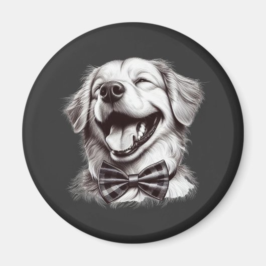 Hund mit Krawatte Magnet (Vorne)