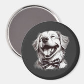 Hund mit Krawatte Magnet (Vorderseite/Rückseite)