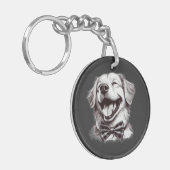 Hund mit Krawatte Schlüsselanhänger (Vorderseite links)