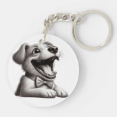 Hund mit Krawatte Schlüsselanhänger (Rückseite)