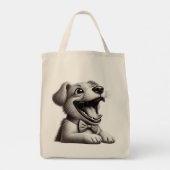 Hund mit Krawatte Tragetasche (Rückseite)