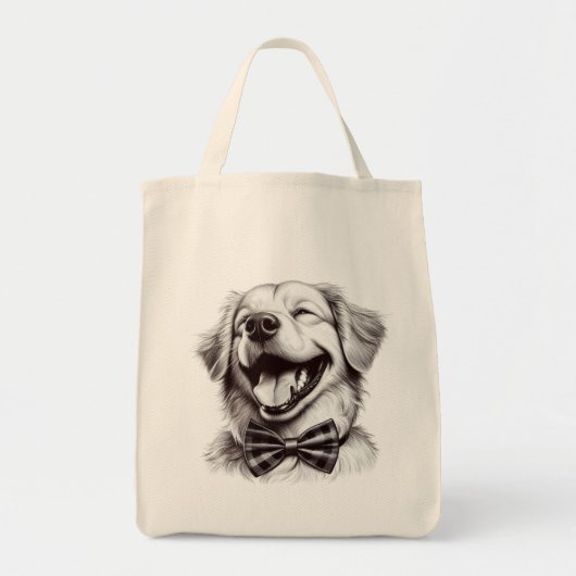 Hund mit Krawatte Tragetasche (Vorne)