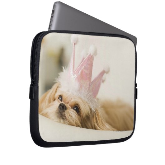 Hund mit Krone Laptopschutzhülle (Vorne Rechts)