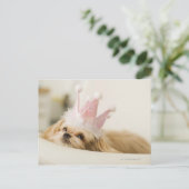 Hund mit Krone Postkarte (Stehend Vorderseite)