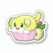 Hund mit Kuchen Aufkleber (Vorderseite)