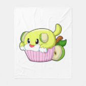 Hund mit Kuchen Fleecedecke (Vorderseite)