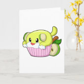 Hund mit Kuchen Karte (Gelbe Blume)