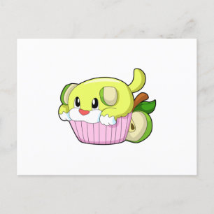 Hund mit Kuchen Postkarte