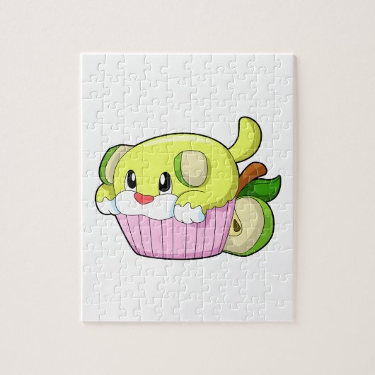 Hund mit Kuchen Puzzle (Vertikal)