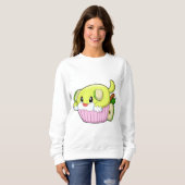 Hund mit Kuchen Sweatshirt (Vorne ganz)