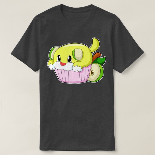 Hund mit Kuchen T-Shirt (Design vorne)