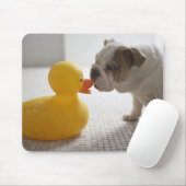 Hund mit Kunststoffente Mousepad (Mit Mouse)