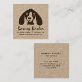 Hund mit langen Ohren | Niedlicher spanischer Cart Quadratische Visitenkarte (Vorne/Hinten)