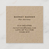 Hund mit langen Ohren | Niedlicher spanischer Cart Quadratische Visitenkarte (Rückseite)